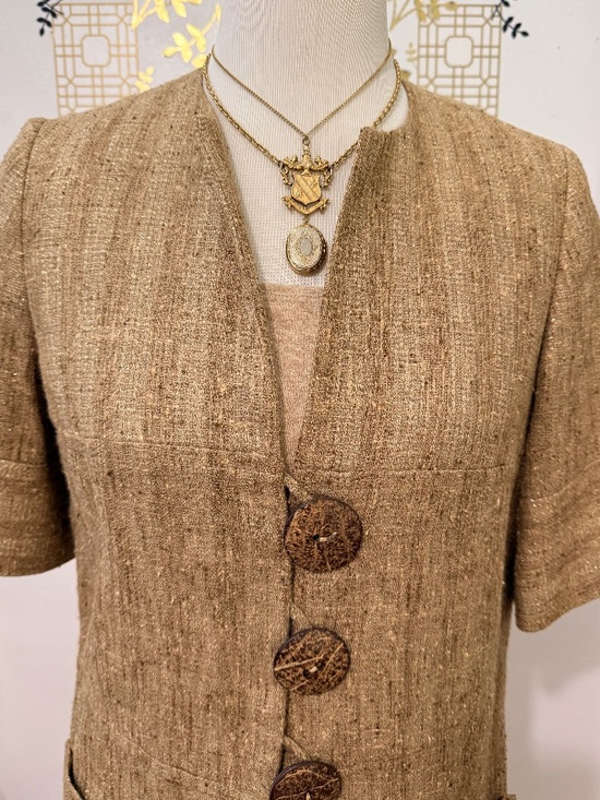 Original Milly of New York Jackets & Blazers - So Jackie O VTG, "Original Milly of New York" Duster w/ Gold Flecked Tweed, SZ 4